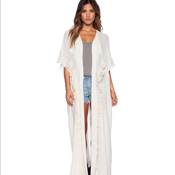 Free People Sweaters - Free people fringe ivory combo maillot duster new Free People Sweaters - Free people fringe ivory combo maillot duster new